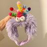Cute Purple Plush Monster Headband Hair Accessory