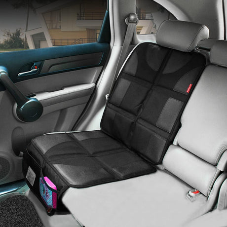 Autobase Car Seat Protector for Child Car Seat | Largest and Thickest Waterproof Backseat Protector for Kids and Pets | Heavy-Duty Non-Slip Rubber Padded Backing (Black XL – 1 Pack)