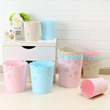 Home Office Desktop Trash Can with Hollow Design