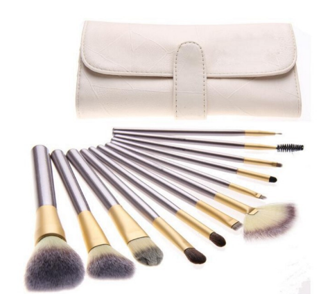 Persian Makeup Brush Set - 12/18/24 Pieces, Champagne Handles