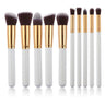 10-Piece Black Silver & Black Gold Makeup Brush Set