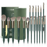 LULUCOLORS 18-Piece Makeup Brush Set with Holder Case – Complete Professional Brush Collection for Flawless Makeup Application -Soft Bristles (Green)