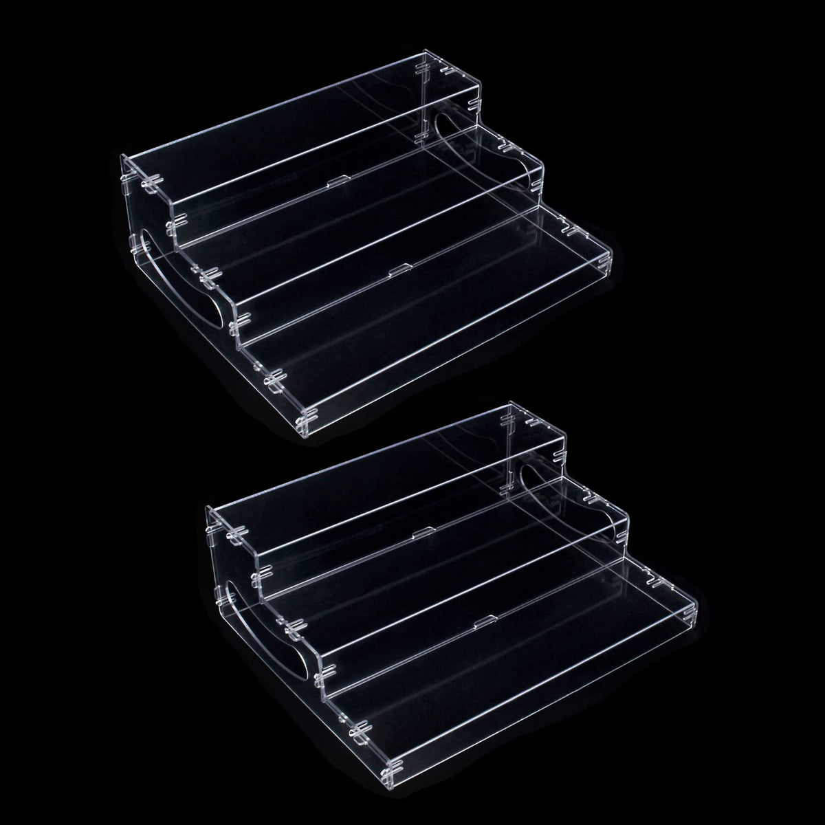 evron 2 Pack Pantry Organization and Storage Clear Plastics Spice Rack Organizer for Cabinet & Countertop (ASSEMBLY REQUIRED) 3 Tier Organizer Versatile Tierd Shelf Organizer 10.5"