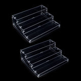 evron 2 Pack Pantry Organization and Storage Clear Plastics Spice Rack Organizer for Cabinet & Countertop (ASSEMBLY REQUIRED) 3 Tier Organizer Versatile Tierd Shelf Organizer 10.5"