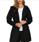 Women's Lightweight Hooded Long Outdoor Jacket