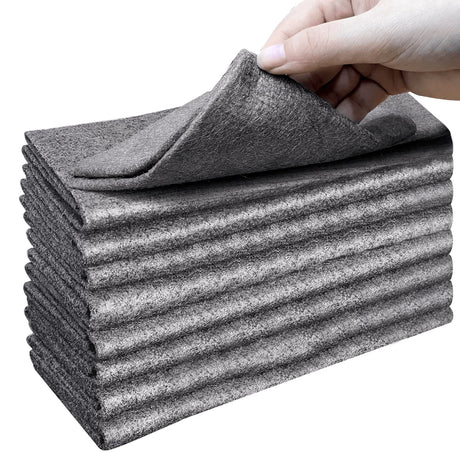 XANGNIER Thickened Magic Cleaning Cloth8 Pcs Lint Free ClothReusable Microfiber Cleaning Rag for WindowsMirrorGlassCarGray