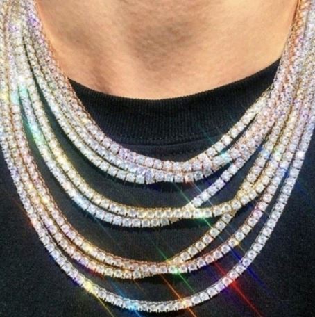 Square claw chain rhinestone necklace