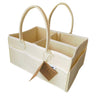 CHN Digital Diaper Caddy Organizer | Portable Nursery Storage Container | Stacker | Car Organizer for Diapers and Baby Wipes | Baby Diaper Basket with Handle (Beige)