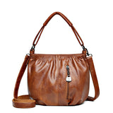 Retro Pleated Bucket Bag - Fashionable Shoulder Bag
