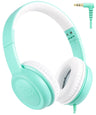UKELALA C3 Kids Headphones Wired On-Ear Wired Headphones for Boys Girls with 3.5mm Jack Foldable Adjustable Headband Child Headphones for School Home Airplane Tablet Teal
