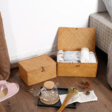 Handmade Seagrass Woven Storage Box with Lid