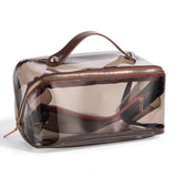 BS-MALL Cosmetic Bags Travel Case Makeup Bag High Capacity Waterproof Travel Makeup Case Organizer For Women Toiletry Bag (A-Brown)