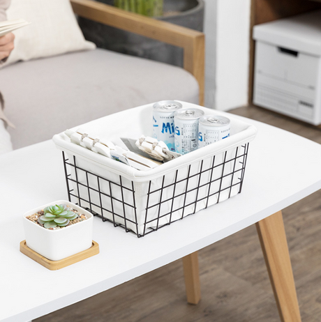 Iron Storage Basket for Kitchen and Bathroom Organization