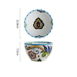 Bohemian Hand-Painted Ceramic Bowls for Home Use