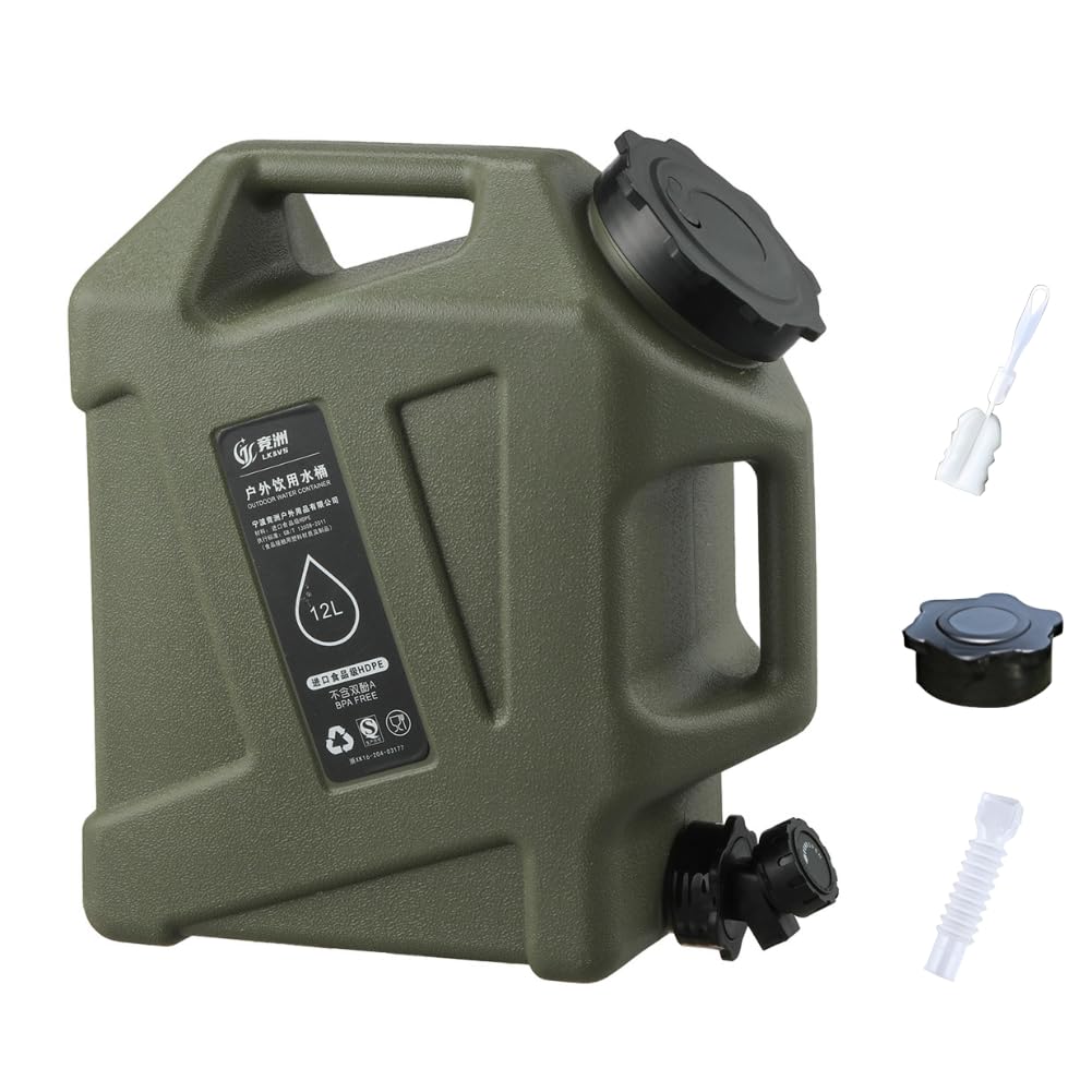 HiGropcore Water Container with Spigot - 2.6Gallon/3.2Gallon Water Jug Portable Camping Water Tank BPA Free - Emergency Water Storage for Camp Outdoor Hiking