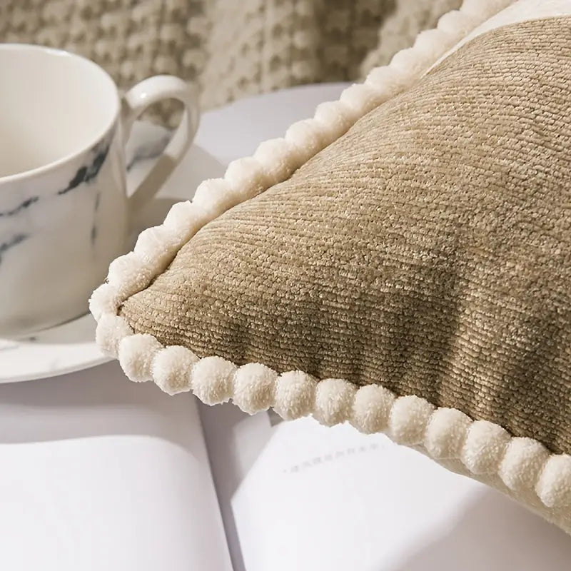 Chenille Deer Print Throw Pillowcase for Home Decor