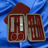 8-Piece Colorful Nail Care Tool Set in Stainless Steel