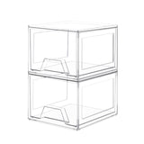 Damomo 2 Pack Stackable Organizer Drawers Clear Bathroom Makeup Organizer and Storage Acrylic Plastic Organizers Bins for Vanity Undersink Bathroom Pantry Kitchen Cabinets