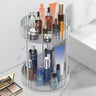 WNYT Makeup Organizer360° Rotating Makeup Organizer 2-Tier Round Rotating Skincare Organizer CountertopFits Bedroom Bathroom Vanity Shelf Countertop(Clear)