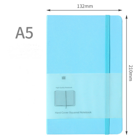 A5 Moleskine Style Hard Cover Grid Notebook Stationery