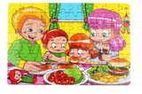 80-Piece Wooden Puzzle Set - Cartoon Educational Toy