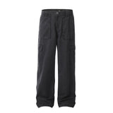 Vintage Wash Loose Fit Straight Leg Pants for Men
