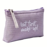 Waterproof Letter Pattern Zipper Makeup Bag Organizer