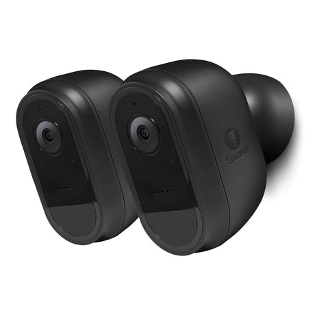 Swann 2 Pack Wire-Free 1080p Full HD Indoor & Outdoor Waterproof Recharcheable Security Camera with Night Vision 2-Way Talk Heat Motion & Person Detection Free Cloud & Local Recording. (Renewed)