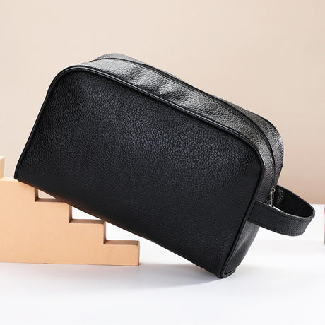 Men's Travel Cosmetic Bag - PU Leather Toiletry Organizer