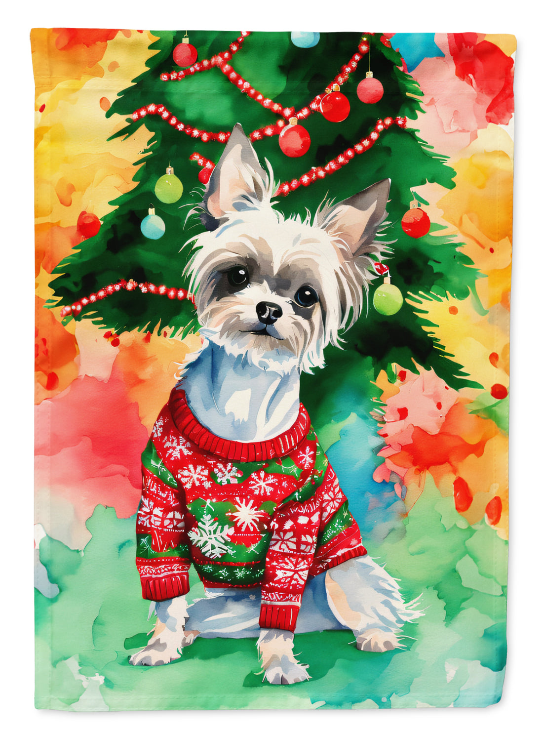 Chinese Crested Christmas Garden Flag