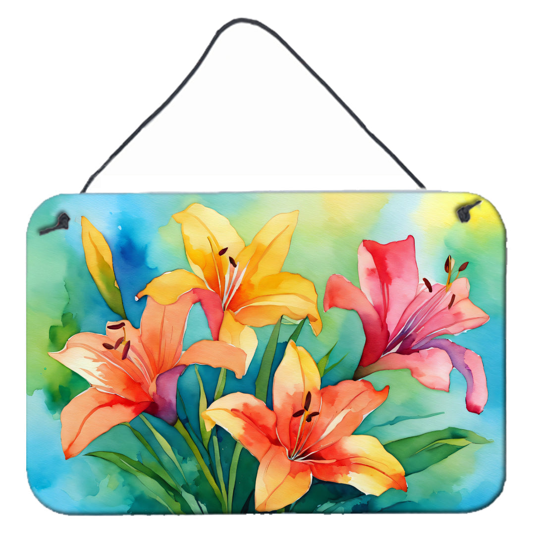 Lilies in Watercolor Wall or Door Hanging Prints