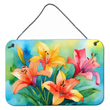 Lilies in Watercolor Wall or Door Hanging Prints