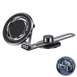 EGXCFL Alloy Folding Magnetic Car Phone Holder Dashboard Cell Phone Mount 360°Rotatable10cm Extension【Upgrade 44 Super Strong Magnet】 AdhesiveFit for Any Phone Black