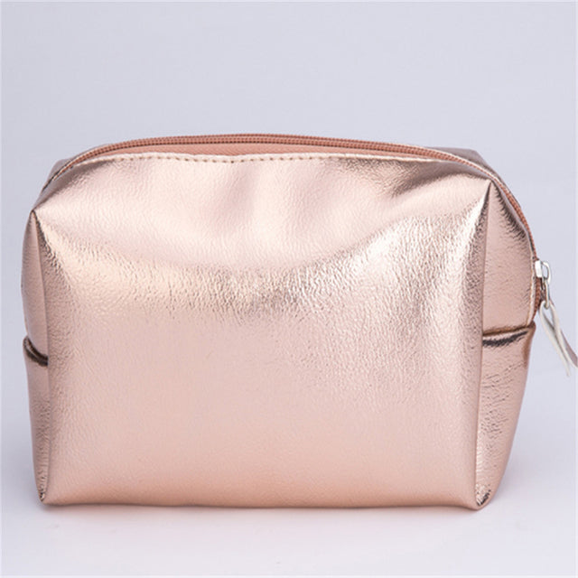Pink Gold Women’s Makeup Organizer Cosmetic Bag