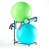 Lhysn Exercise Ball Holder - Medicine Ball Rack for 85cm Yoga Ball Yoga Mat Storage Garage Ball Organizer Stability Ball Stand for Home Gym