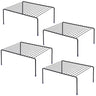 Medium (13.1 x 10.2 Inch) Cabinet Storage Shelf Rack  Kitchen Shelves，Kitchen Counter and Cabinet Shelf Storage Rack Organizer for Kitchen Fridge Cabinet Bathroom Cupboard& Pantry (4 Black)
