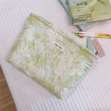 Elegant Large Flower Relief Cosmetic Bag