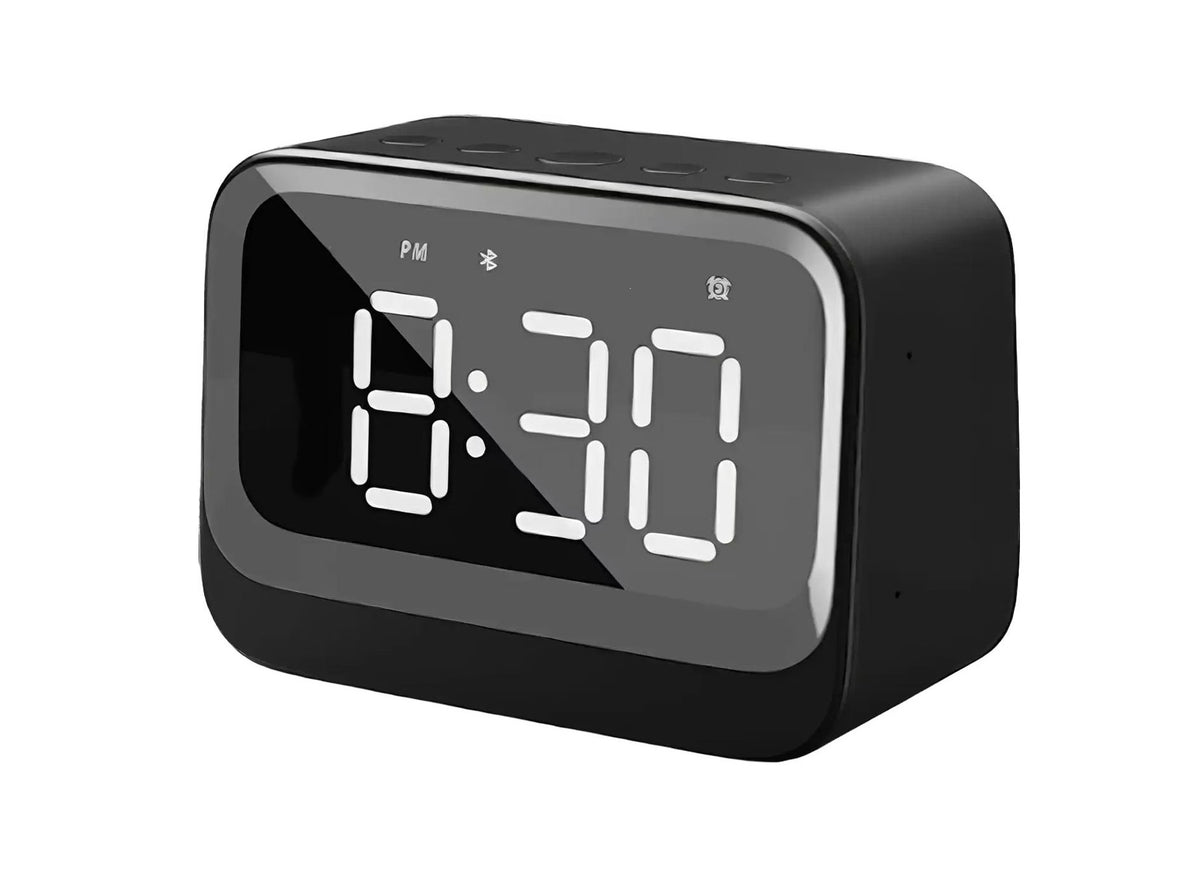 Denver EC-54B Dual Alarm Clock Speaker with Bluetooth & LCD Display