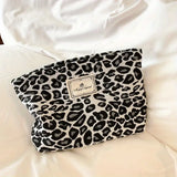 Leopard Print Travel Makeup Bag - Washable Organizer