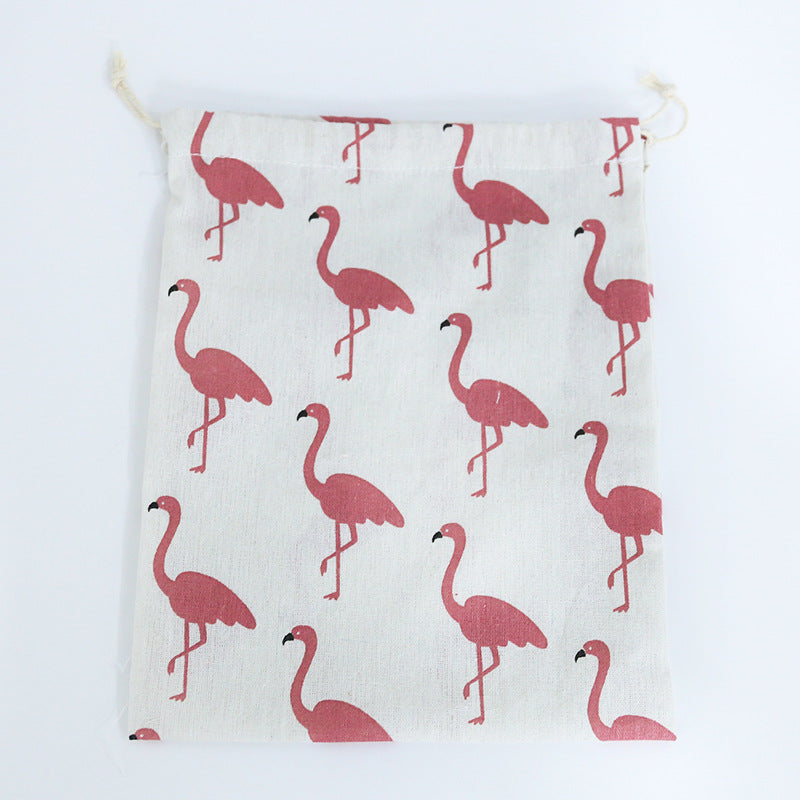 Cotton Linen Drawstring Storage Bag for Students