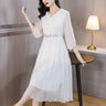 Elegant Women's Cinched Slimming Long Dress