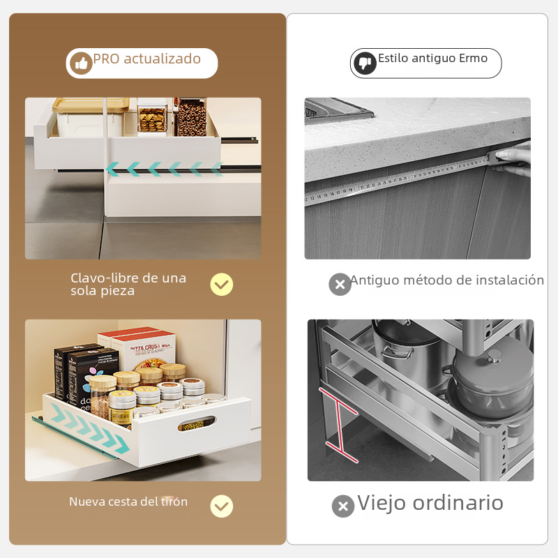 Pull-Out Storage Rack for Kitchen Drawer Organizer