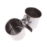 Hypeety Bird Parrot Feeding Double Cups Stainless Steel Food Water Bowls with Clip Bird Seed Feeder Cups Hanging Bowl Cage Stand Accessories