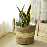 Natural Flower Pot Seaweed Wicker Storage Basket