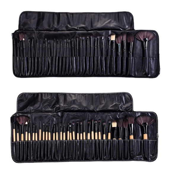 32-Piece Black Synthetic Fiber Makeup Brush Set