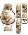 FUTKACQ Sport Band Compatible with Galaxy Watch 6/5/4/5 Pro/4&6 Classic/ 3(41mm) /Active 2&1 WomenButterfly Floral 20mm Replacement Wristband Strap for Galaxy Watch 40mm 41mm 42mm 44mm 45mm 46mm
