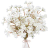 Sggvecsy Artificial Cherry Blossom Flowers 6 Pcs Faux Cherry Blossom Stems Faux Silk Cherry Blossom Branches 15.7’’ Fake Peach Flowers for Vase Arrangements Home Wedding Table Decor (White)