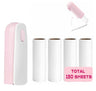 Mini Lint Roller with 150 Sheets Travel Size Portable Lint Roller Compact Pet Hair Remover with 5 Refills Sticky Small Lint Remover for Pocket Travel Essentials for Clothes (Pale Pink)