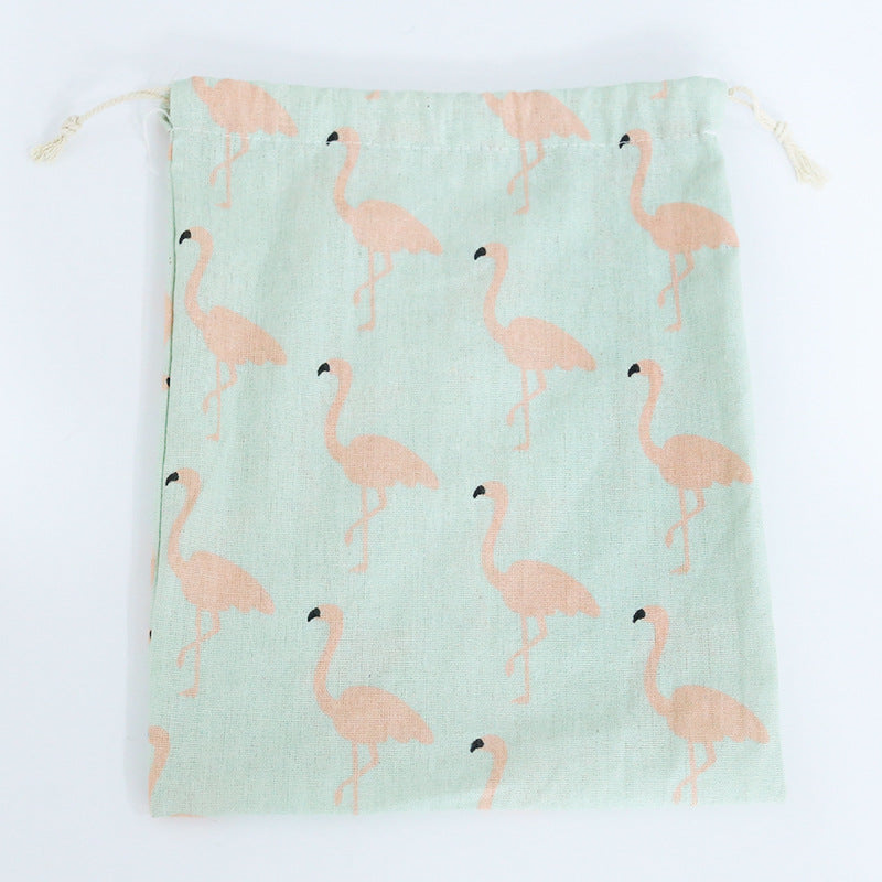 Cotton Linen Drawstring Storage Bag for Students