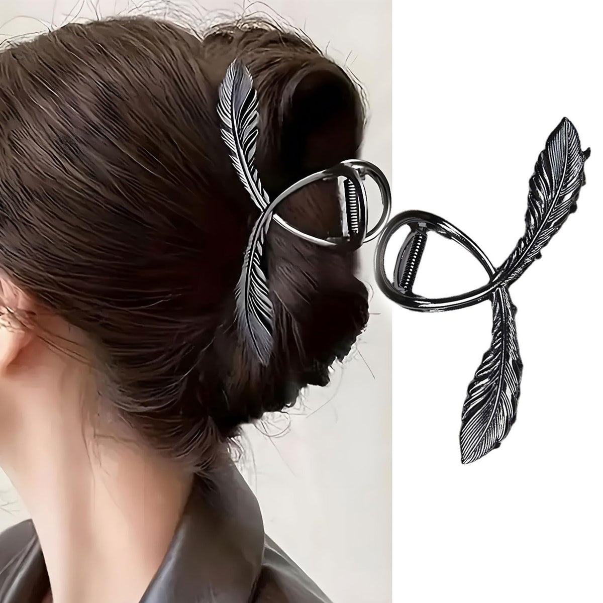 Rose Metal Flower Hair Clips 1Pcs 4.52Inch Elegant Non-Slip Hair Accessory for Thin Thick Hair for Women & Girls (Gold Rose)